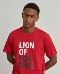 T-shirt de algodão com estampado|LION OF PORCHES New