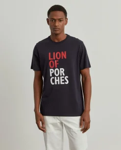 T-shirt de algodão com estampado|LION OF PORCHES New