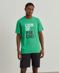 T-shirt de algodão com estampado|LION OF PORCHES New