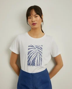 T-shirt de algodão com estampado|LION OF PORCHES Outlet