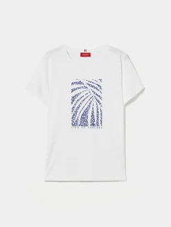 T-shirt de algodão com estampado|LION OF PORCHES Outlet