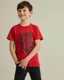 T-shirt de algodão com estampado|LION OF PORCHES Clearance