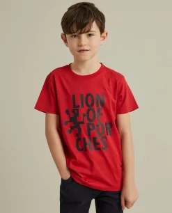 T-shirt de algodão com estampado|LION OF PORCHES Clearance