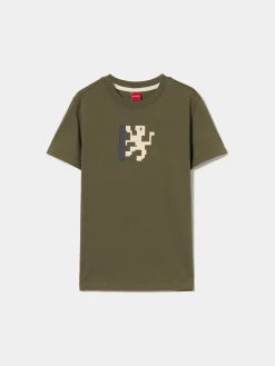 T-shirt de algodão com estampado|LION OF PORCHES Outlet