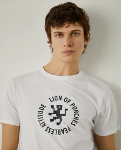 T-shirt de algodão com logotipo|LION OF PORCHES Hot
