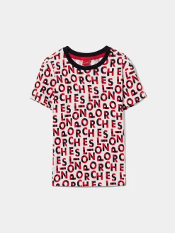 T-shirt de algodão com logotipo all over|LION OF PORCHES Cheap