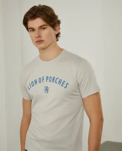 T-shirt de algodão com logotipo no peito|LION OF PORCHES Sale