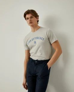 T-shirt de algodão com logotipo no peito|LION OF PORCHES Sale
