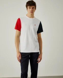 T-shirt de algodão com mangas em contraste|LION OF PORCHES Flash Sale