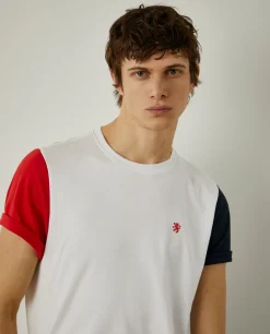 T-shirt de algodão com mangas em contraste|LION OF PORCHES Flash Sale