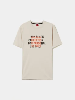 T-shirt de algodão com mensagem|LION OF PORCHES Best Sale