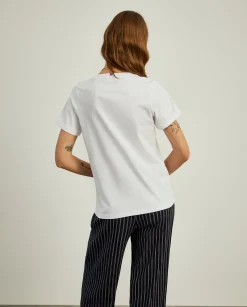T-shirt de algodão decote em V|LION OF PORCHES New