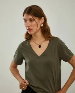 T-shirt de algodão decote em V|LION OF PORCHES Best