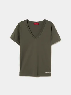 T-shirt de algodão decote em V|LION OF PORCHES Best
