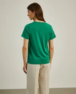 T-shirt de algodão decote em V|LION OF PORCHES Cheap