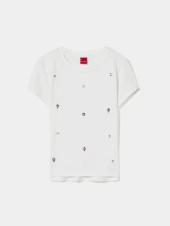 T-shirt de lantejoulas 100% algodão|LION OF PORCHES Cheap