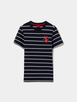 T-shirt de riscas 100% algodão|LION OF PORCHES Online