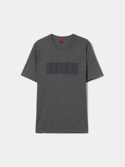 T-shirt manga curta com estampado|LION OF PORCHES Store