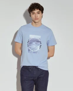 T-shirt manga curta com estampado|LION OF PORCHES Shop