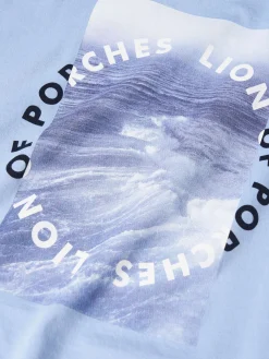 T-shirt manga curta com estampado|LION OF PORCHES Shop