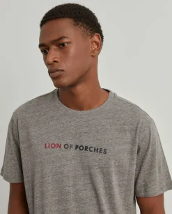 T-shirt manga curta em algodão|LION OF PORCHES Fashion
