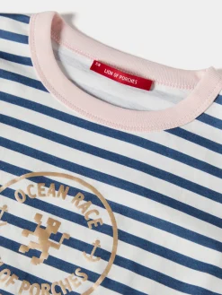 T-shirt às riscas com logotipo|LION OF PORCHES Best Sale