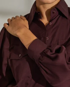 Vestido camiseiro comprido em tencel|LION OF PORCHES Best Sale