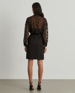 Vestido camiseiro semitransparente polka dots|LION OF PORCHES Outlet