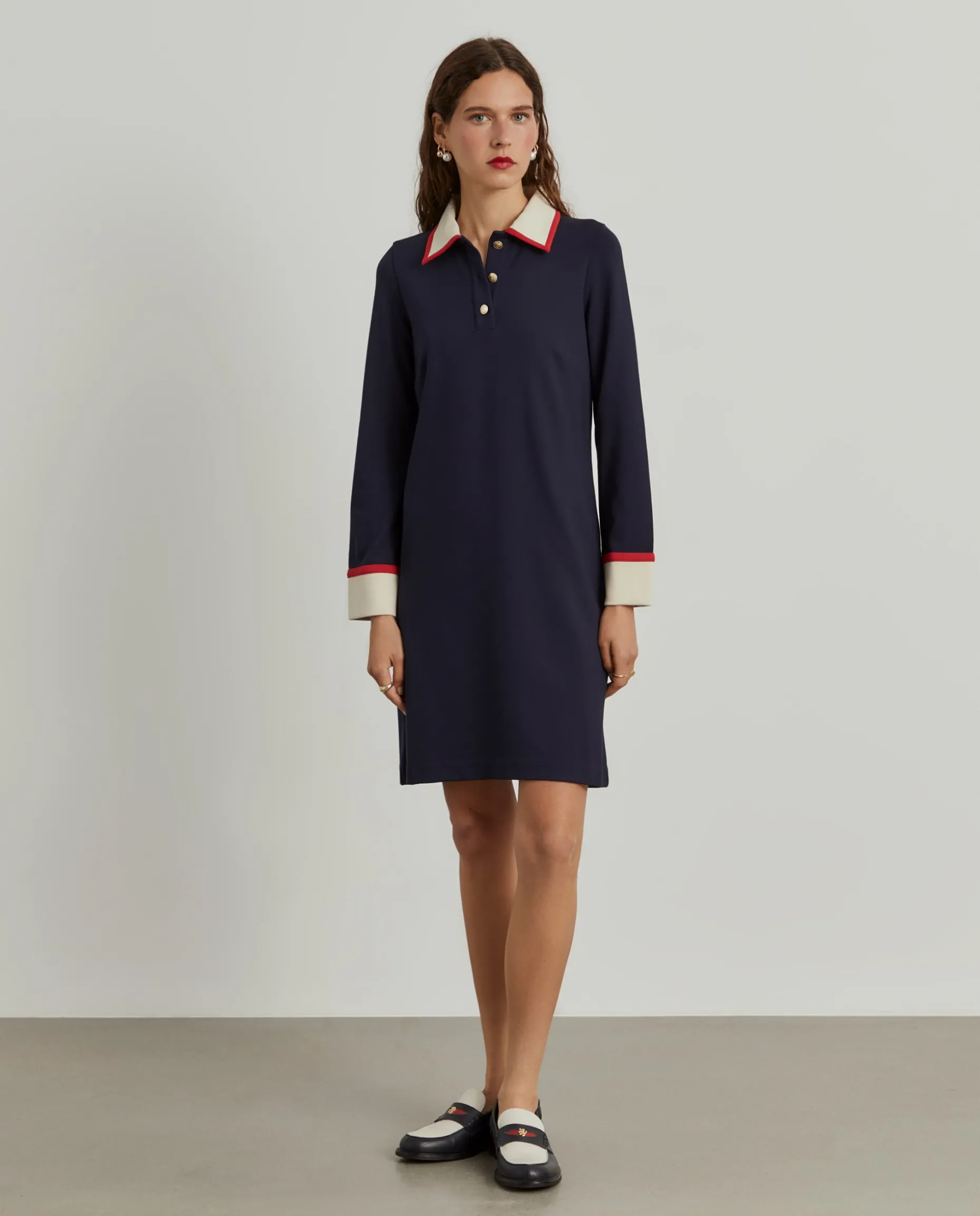 Vestido color block manga comprida|LION OF PORCHES Discount