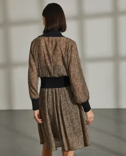 Vestido combinado com estampado abstrato|LION OF PORCHES Online