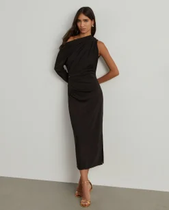 Vestido comprido de uma manga|LION OF PORCHES Clearance