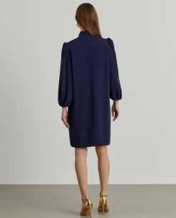 Vestido curto com laçada e mangas abalonadas|LION OF PORCHES Cheap