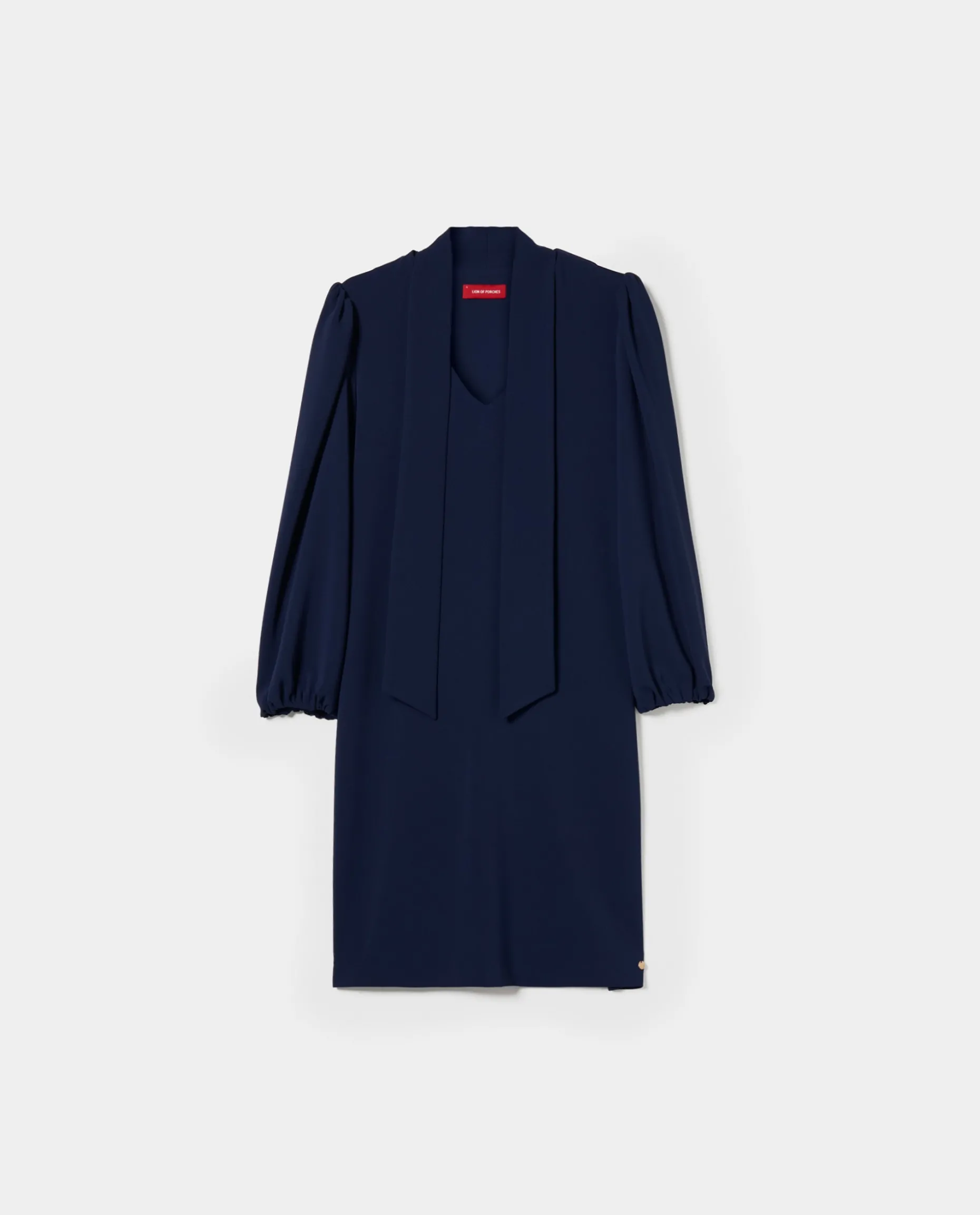 Vestido curto com laçada e mangas abalonadas|LION OF PORCHES Cheap