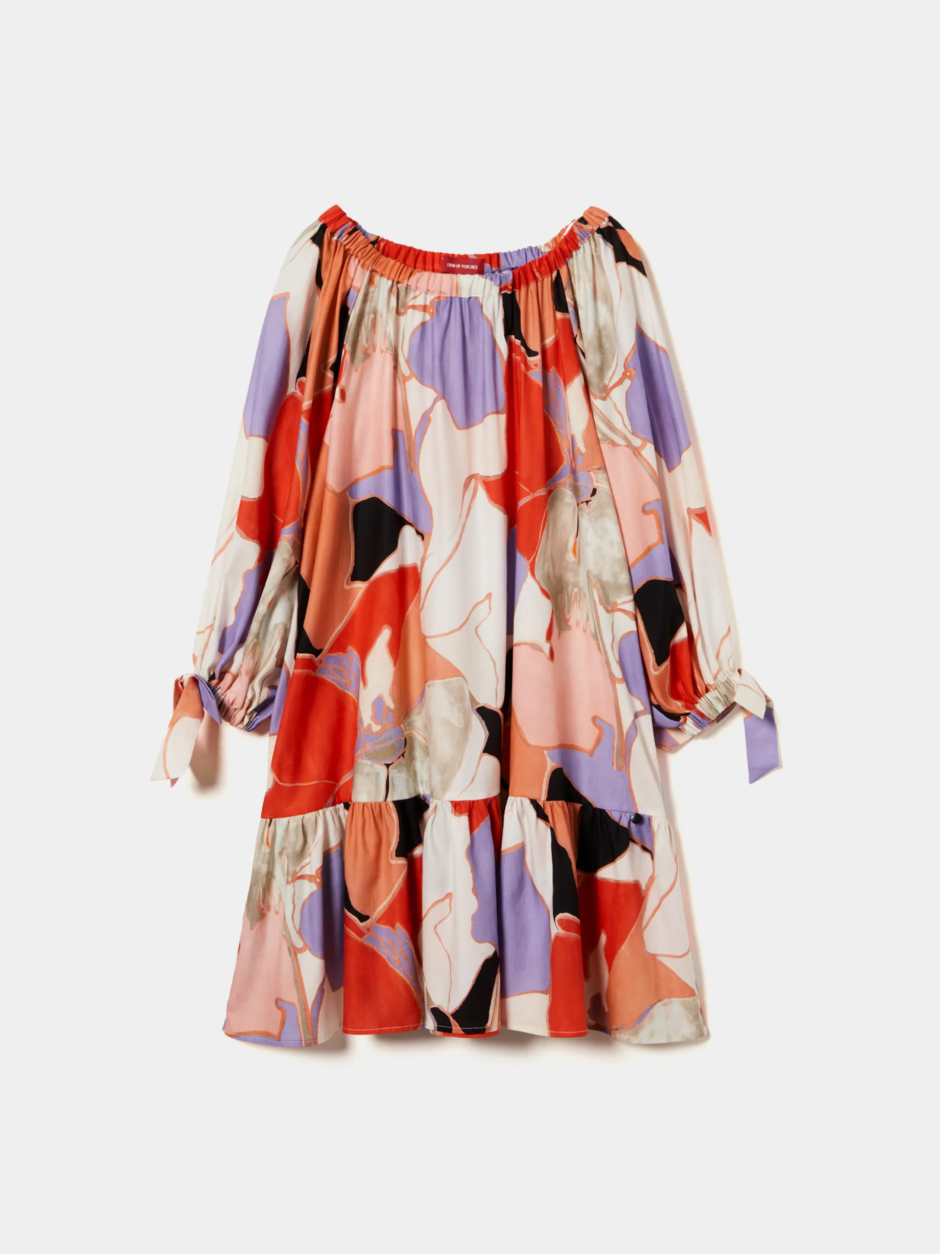 Vestido curto com padrão abstrato|LION OF PORCHES Clearance