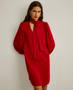 Vestido curto de manga abaloada|LION OF PORCHES Clearance