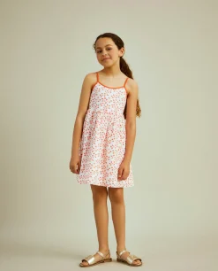 Vestido de alças com bordado de flores|LION OF PORCHES Sale