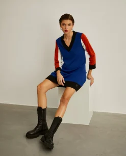 Vestido de malha colorblock|LION OF PORCHES Sale
