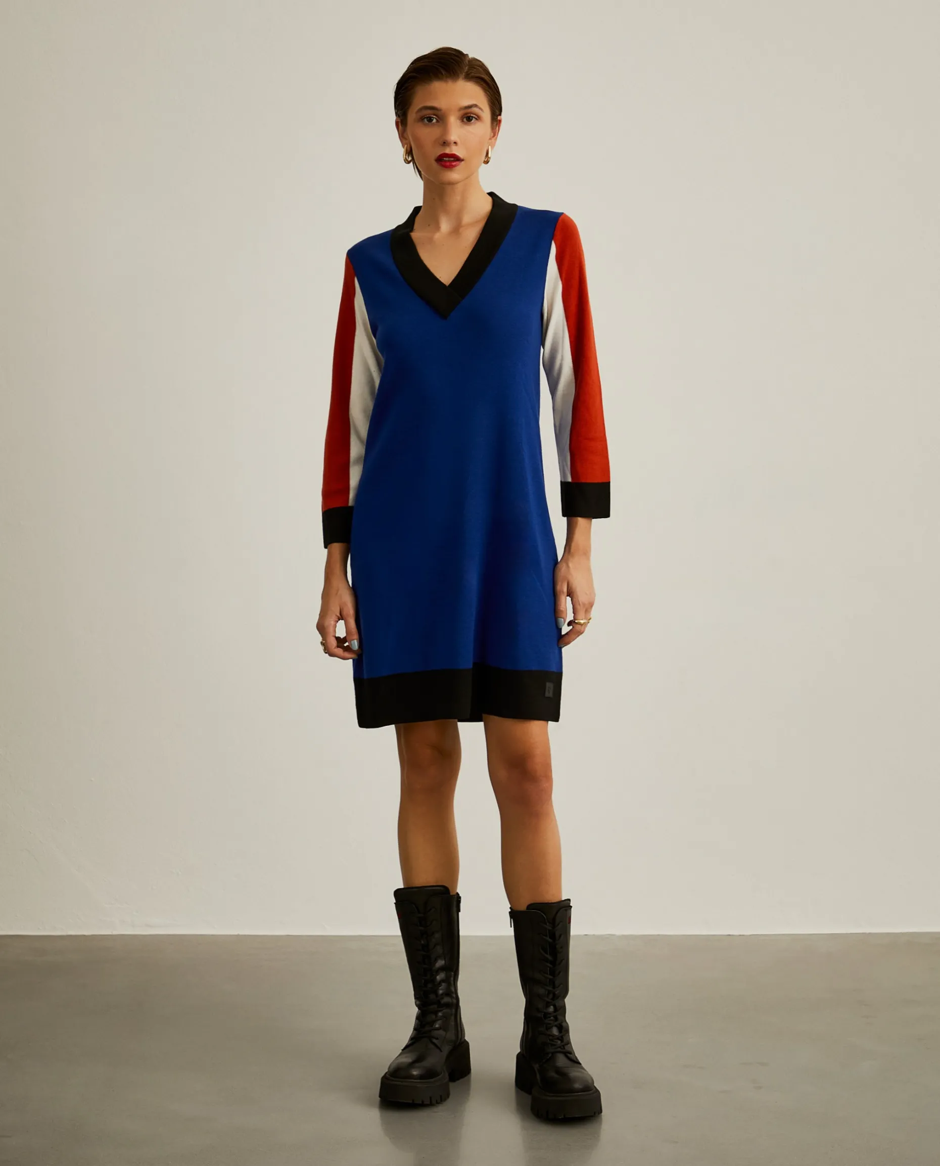 Vestido de malha colorblock|LION OF PORCHES Sale