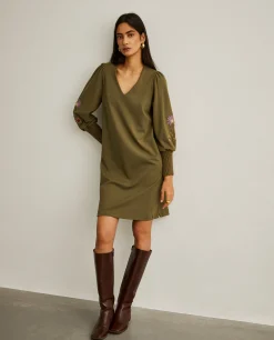 Vestido de malha com bordado|LION OF PORCHES Clearance