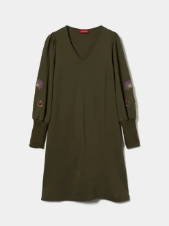 Vestido de malha com bordado|LION OF PORCHES Clearance