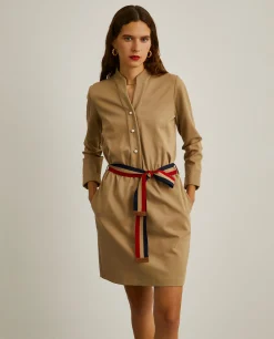 Vestido de malha curto com cinto|LION OF PORCHES New
