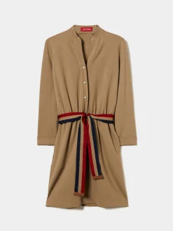 Vestido de malha curto com cinto|LION OF PORCHES New