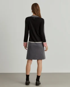 Vestido de malha curto color block|LION OF PORCHES Store