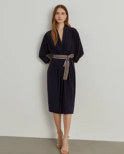 Vestido de malha fluida com cinto|LION OF PORCHES Clearance