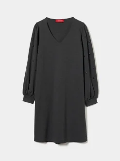 Vestido de malha manga comprida com tachas|LION OF PORCHES Online
