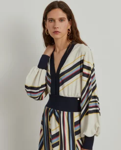 Vestido estampado manga comprida|LION OF PORCHES Best Sale