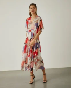Vestido fluido com padrão abstrato|LION OF PORCHES Sale