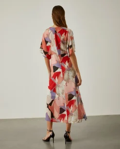 Vestido fluido com padrão abstrato|LION OF PORCHES Sale