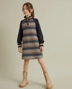 Vestido malha manga comprida com padrão|LION OF PORCHES Shop