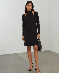 Vestido manga comprida com abertura no ombro|LION OF PORCHES Sale